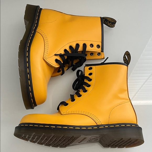 Dr. Martens Bright Yellow Boots - Picture 1 of 8